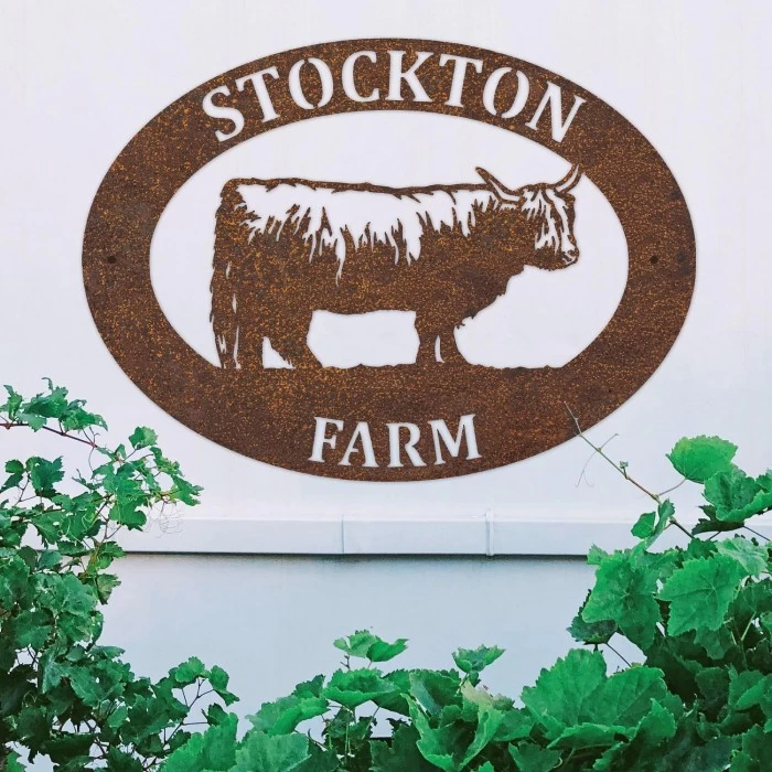 Rustic 'Highland Cow' Iron Oval House Sign 7 Rustic 'Highland Cow' Iron Oval House Sign - Image 5