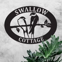 Swallow Iron Oval House Name Sign 9 Swallow Iron Oval House Name Sign -House Sign Discount Store ukhno440 oval swallow house sign 1