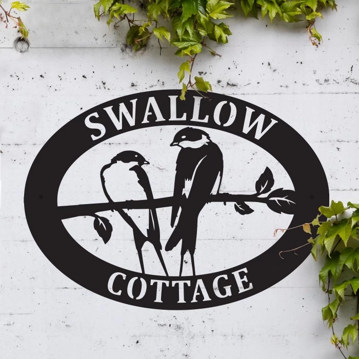 Swallow Iron Oval House Name Sign 6 Swallow Iron Oval House Name Sign - Image 4