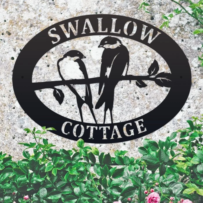 Swallow Iron Oval House Name Sign 5 Swallow Iron Oval House Name Sign - Image 3