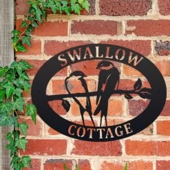 Swallow Iron Oval House Name Sign 12 Swallow Iron Oval House Name Sign -House Sign Discount Store ukhno440 oval swallow house sign 5