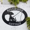 Sitting & Fishing Iron Oval House Name Sign -House Sign Discount Store ukhno451 oval fishing sign 5