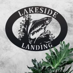 Freshwater Salmon Iron Oval House Sign 14 Freshwater Salmon Iron Oval House Sign -House Sign Discount Store ukhno455 oval freshwater salmon house sign 2