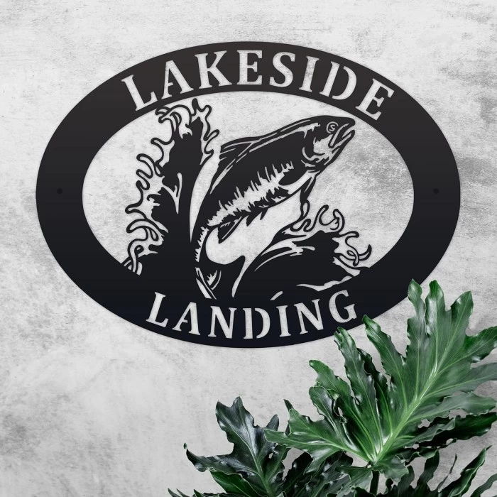 Freshwater Salmon Iron Oval House Sign 8 Freshwater Salmon Iron Oval House Sign - Image 6