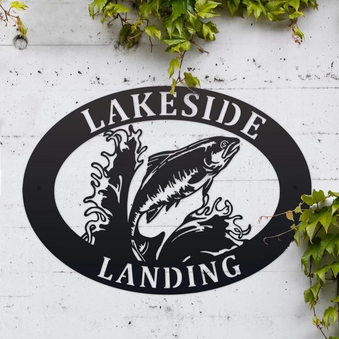 Freshwater Salmon Iron Oval House Sign 4 Freshwater Salmon Iron Oval House Sign - Image 2