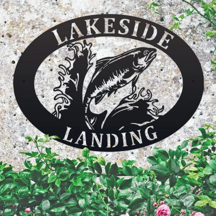Freshwater Salmon Iron Oval House Sign 6 Freshwater Salmon Iron Oval House Sign - Image 4