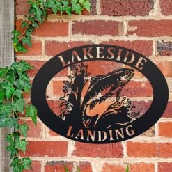 Freshwater Salmon Iron Oval House Sign 13 Freshwater Salmon Iron Oval House Sign -House Sign Discount Store ukhno455 oval freshwater salmon house sign 5