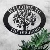 Black 'Apple Tree' Iron Oval House Name Sign -House Sign Discount Store ukhno470 oval apple tree house sign 7