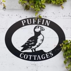 Puffin Iron Oval House Name Sign -House Sign Discount Store ukhno533 oval puffin house sign 3