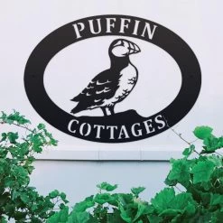 Puffin Iron Oval House Name Sign -House Sign Discount Store ukhno533 oval puffin house sign 6