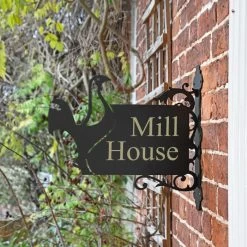 Contemporary Cockerel Iron Bracket House Name Sign -House Sign Discount Store ukhns111 contemporary cockerel bracket house name sign 6