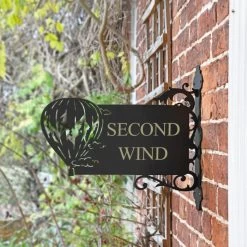 Hot Air Balloon Iron Bracket House Name Sign -House Sign Discount Store ukhns167 hot air balloon bracket house name sign 8