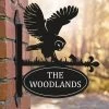 Barn Owl Iron Bracketed House Name Sign -House Sign Discount Store ukhns480 barn owl bracket house name sign bcmw 1