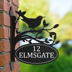 Blackbird Iron Bracket House Name Sign -House Sign Discount Store ukhnsbrd0004 blackbird house sign bcmw 3