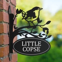 Wren Iron Bracket House Name Sign -House Sign Discount Store ukhnsbrd0006 wren house sign bcmw 3