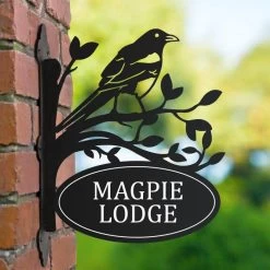 Magpie Iron Bracket House Name Sign -House Sign Discount Store ukhnsbrd0012 magpie house sign bcmw 3