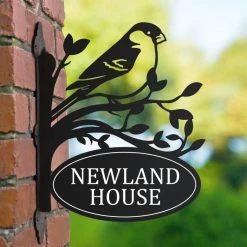 Bullfinch Iron Bracket House Name Sign -House Sign Discount Store ukhnsbrd0013 bullfinch house sign bcmw 3