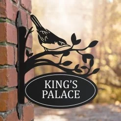 Cettis Warbler Iron Bracket House Name Sign