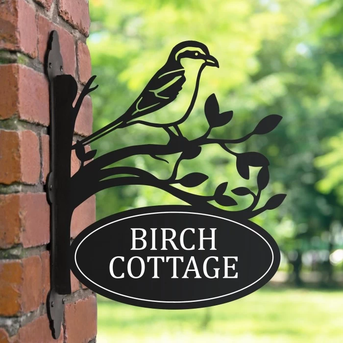 Great Grey Shrike Iron Bracket House Name Sign 4 Great Grey Shrike Iron Bracket House Name Sign - Image 2