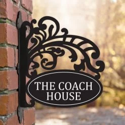 Filigree Iron Bracket House Name Sign -House Sign Discount Store ukhnshv0006 scroll design house sign bcmw 1