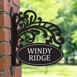 Filigree Iron Bracket House Name Sign -House Sign Discount Store ukhnshv0006 scroll design house sign bcmw 2