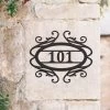 Victorian Scroll Iron House Number Sign -House Sign Discount Store ukhnu002 scroll design house number sign bcmw 4