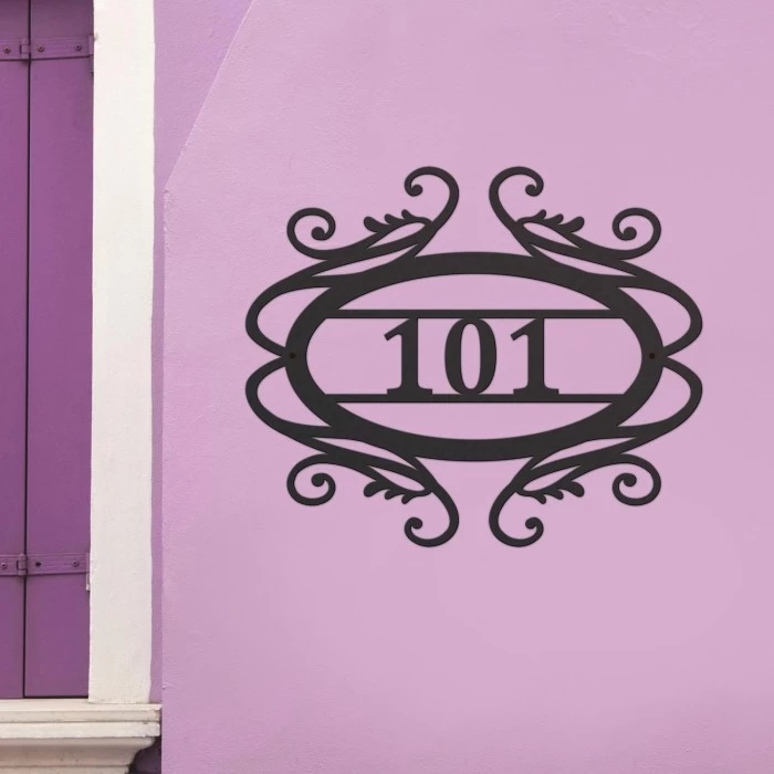 Victorian Scroll Iron House Number Sign 7 Victorian Scroll Iron House Number Sign - Image 5