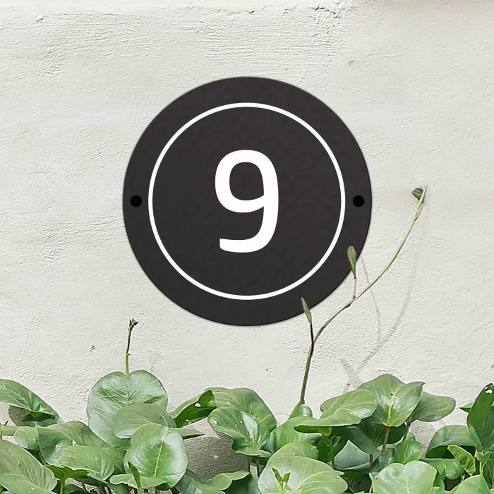 Modern Circular House Number Sign 5 Modern Circular House Number Sign - Image 3
