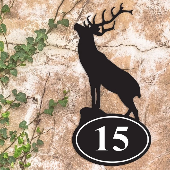 Stag Iron House Number Sign - Image 2