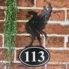 Black Liver Bird Iron House Number Sign -House Sign Discount Store ukhnu101 blk 4