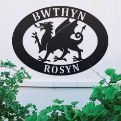 Black 'Welsh Dragon' Iron Oval House Sign 15 Black 'Welsh Dragon' Iron Oval House Sign -House Sign Discount Store ukhnuo354 oval welsh dragon house sign 2