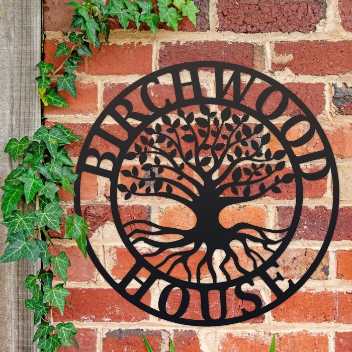 "Tree Of Life" Circular Iron House Name Sign 7 "Tree Of Life" Circular Iron House Name Sign - Image 5