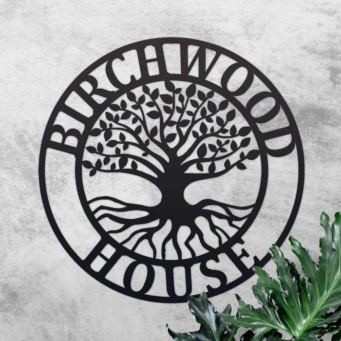"Tree Of Life" Circular Iron House Name Sign 8 "Tree Of Life" Circular Iron House Name Sign - Image 6