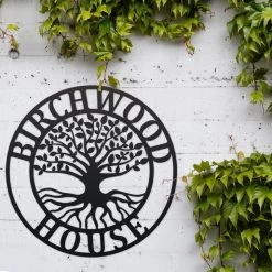 "Tree Of Life" Circular Iron House Name Sign 11 "Tree Of Life" Circular Iron House Name Sign -House Sign Discount Store ukwal519 mono black round house name sign 5