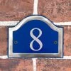 Blue & Chrome Arched Number Sign - Vinyl Numbers 1 Blue & Chrome Arched Number Sign - Vinyl Numbers -House Sign Discount Store vinyl cast brass black number plaque