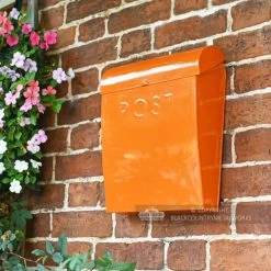 “Sunkissed Sienna” Orange Contemporary Post Box -House Sign Discount Store wall mounted orange letter box suitable for a4 letters