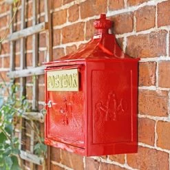 Red "The Suffolk" Post Or Parcel Box -House Sign Discount Store wall mounted red the suffolk post or parcel box