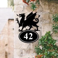 Welsh Dragon Iron House Number Sign -House Sign Discount Store welsh dragon iron house number sign 2 2