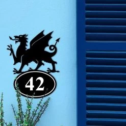 Welsh Dragon Iron House Number Sign -House Sign Discount Store welsh dragon iron house number sign 3 2