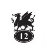 Welsh Dragon Iron House Number Sign