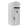 The King George Post Box Slim In White & Silver -House Sign Discount Store white and silver king george post box