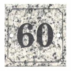 White & Black Granite House Sign