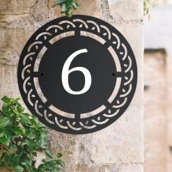 Circular Woven Iron House Number Sign -House Sign Discount Store woven house number sign 6