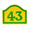 Yellow And Green Painted Arched House Number Sign -House Sign Discount Store yellow and green number sign