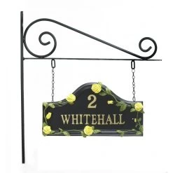 Yellow Rose Hand Painted Double Sided House Name Sign